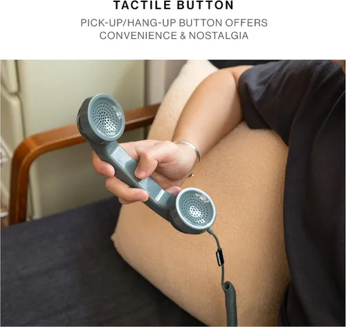 Vista 7 de Native Union Pop Phone – Auricular retro con micrófono y altavoz, USB-C para iPhone, iPad, Laptop, Tablet, Samsung S25, Flip 7, Fold 7 – Trabajo Pino