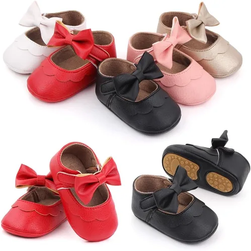 Vista 8 de Zapatos planos Mary Jane para bebés y niñas, suela suave antideslizante, suela suave, princesa, primeros pasos, de piel sintética, zapatos de vestir