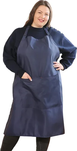 Vista 12 de Delantales de talla grande para mujer, con bolsillos, duradero, largo, ajustable, babero para cocina