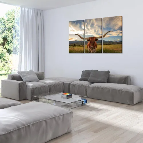 Vista 3 de KREATIVE ARTS - Arte de pared grande y moderno en lienzo para decoración del hogar y la oficina, imágenes de animales, arte impreso en lienzo