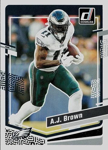 Vista 7 de Conjunto de 15 cartas del equipo de los Philadelphia Eagles 2023 Donruss sellado de fábrica con Jalen Hurts y Fletcher Cox más cartas de novatos