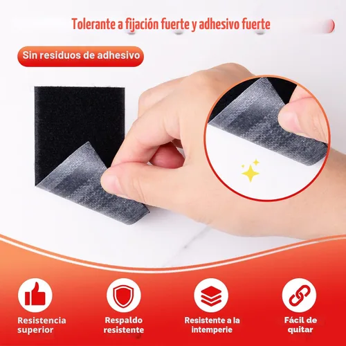 Vista 5 de Cinta de gancho y bucle (1 pulgada × 4 pulgadas), tira adhesiva de alta resistencia, cinta autoadhesiva entrelazada, tiras de montaje adhesivas
