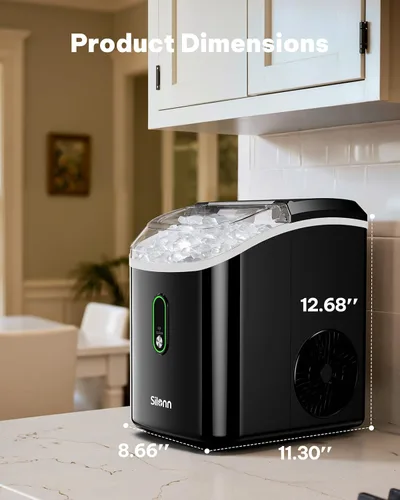 Vista 7 de Silonn Nugget Ice Maker Encimera - 36 libras 24H Masticable Pellet Sonic Black-pro