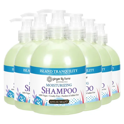 Vista 31 de Ginger Lily Farms Botanicals Champú hidratante para todo tipo de cabello, 100% vegano y libre de crueldad, aroma a pera de manzana, repuesto de 1