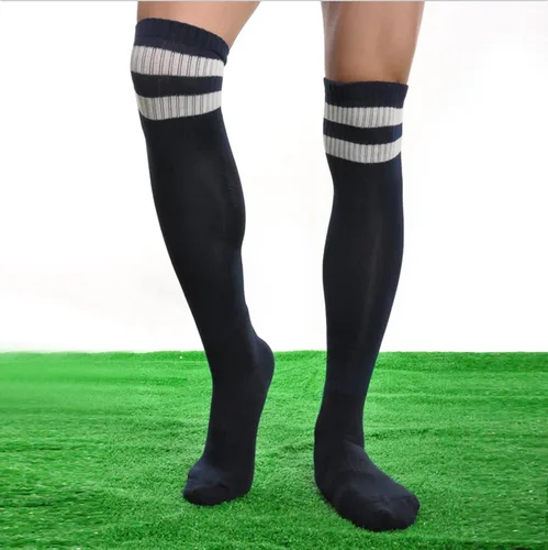 Vista 5 de 10 pares de calcetines de fútbol elásticos hasta la rodilla, calcetines coloridos de fútbol atlético para hombres, mujeres y adolescentes