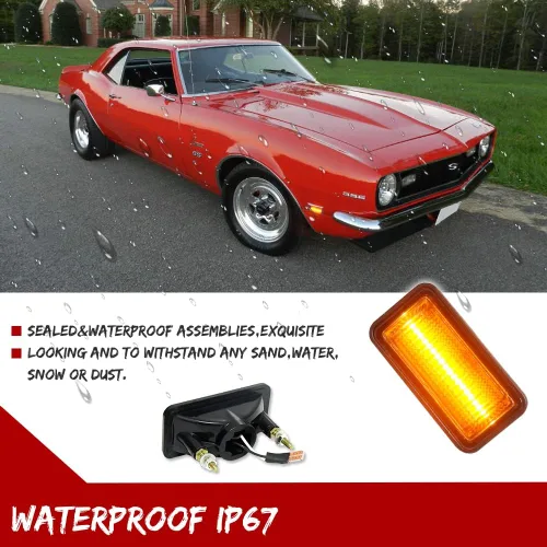 Vista 5 de para 1968 1969 Chevrolet Camaro Impala Nova Corvette El Camino Caprice Chevelle Luz de Marcador Lateral de Parachoques Delantero, Faro Antiniebla