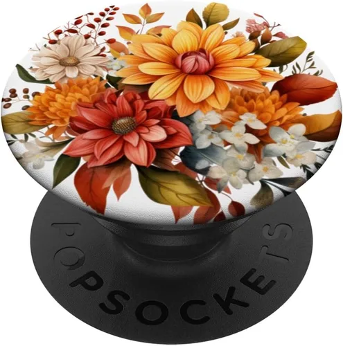 Vista 6 de Linda flor de otoño sublimación Clipart Hojas de otoño PopSockets MagSafe PopGrip para iPhone