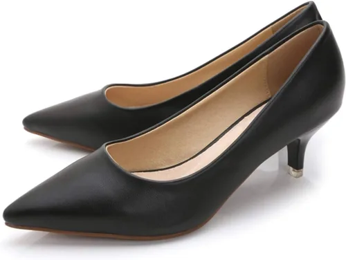 Vista 2 de Stunner Zapatos de tacón bajo con punta puntiaguda de moda clásica para mujer