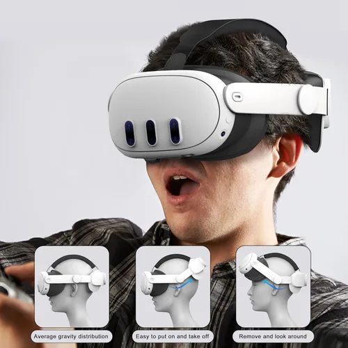 Vista 7 de Adjustable Head Strap Compatible for Meta Quest 3, Lightweight VR Headwear Bracket Holder Elite Strap Replacement for Enhanced Comfort Support and