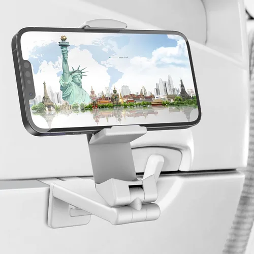 Vista 15 de Perilogics - Soporte universal para teléfono en vuelo de avión. Visualización manos libres con rotación multidireccional de 360 grados.