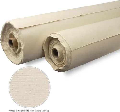 Vista 3 de Creative Mark Rollo de lona de pato de algodón sin imprimar - Rollo de pato militar de 10 oz - 60 pulgadas x 30 yardas - Lienzo de textura lisa