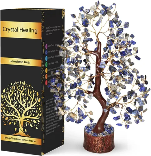 Vista 11 de NARIBABU Árbol de la vida de 7 chakras, árbol de cristal, cristales y piedras preciosas, cristales curativos, regalos de cumpleaños para mujeres