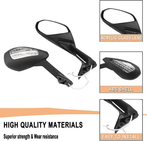 Vista 5 de Worldmotop - Espejo retrovisor lateral ajustable para motocicleta, compatible con Ducati 959 Panigale 2016-2019 1299 Panigale/S/R 2015-2019 2018 2017