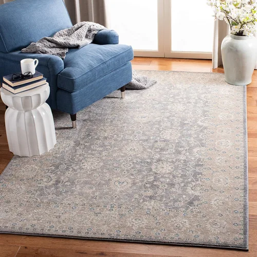 Vista 32 de Safavieh Sofia Collection SOF330B, tapete clásico color gris claro y beige, Polipropileno