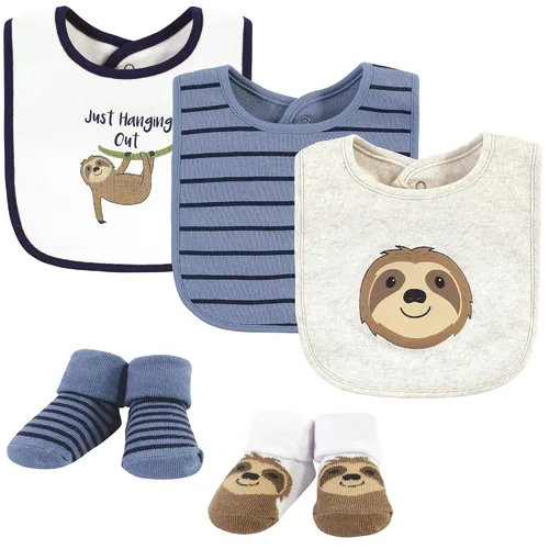 Vista 46 de Hudson Baby Conjunto de babero y calcetines unisex de algodón para bebé, Tamaño único Chica Calabaza