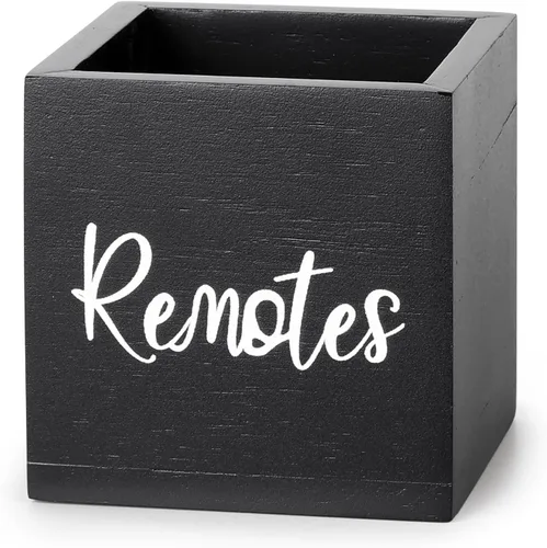 Vista 7 de Soporte para control remoto, soporte de madera para control remoto de TV para mesa, organizador remoto para decoración del hogar, caja remota