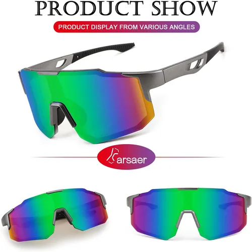 Vista 2 de Karsaer Vision Sports - Gafas de sol de béisbol para hombres y mujeres, visera de ciclismo, MTB para correr, conducir, pesca, béisbol, esquí