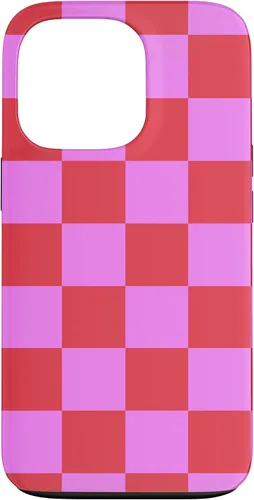 Vista 10 de Funda femenina con patrón de mujer rosa y rojo a cuadros para iPhone 17