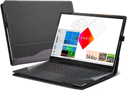 Vista 10 de Funda para portátil HP OMEN 16 de 16.1 pulgadas (16t-k000/ 16t-b100/16-n0797nr/16zn000/16-k0797nr/16zn000) Funda desmontable de piel sintética