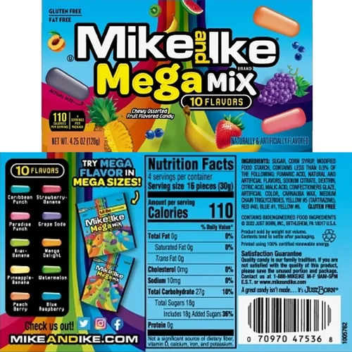 Vista 8 de Mike Ike - Caja de teatro de 4.25 onzas a granel (paquete de 6) – Jolly Joe's, Red Rageous, Berry Blast, Sour Watermelon, Original Fruit, Mega Mix