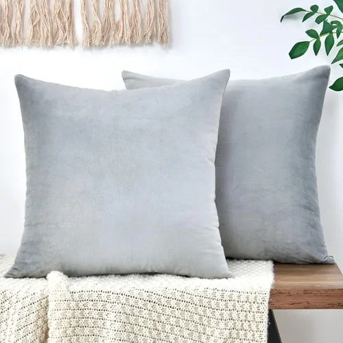 Vista 13 de Juego de 2 fundas de almohada decorativas de terciopelo de 16 x 16 pulgadas, fundas de almohada negras suaves para sofá, cama, sala de estar