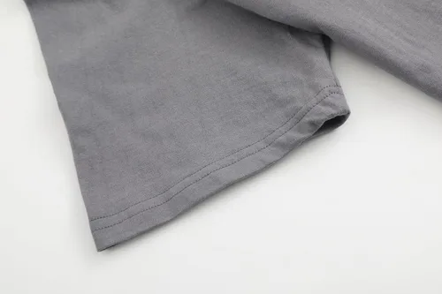 Vista 5 de Maydear Camiseta básica de algodón de manga corta con cuello redondo casual liso para hombre y mujer, camiseta esencial para uso diario Gris