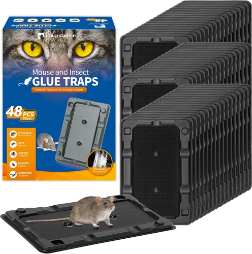 Vista 25 de LULUCATCH, trampas para ratones, 6 unidades de trampas grandes de pegamento para interiores para el hogar, tablas de pegamento a granel pre-cebadas