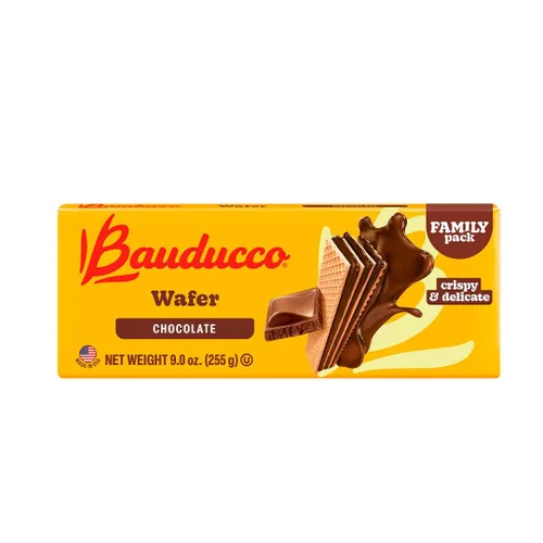 Vista 12 de Bauducco Galletas de oblea, chocolate y avellana, porción individual, 14.1 onzas (paquete de 10), obleas crujientes envueltas individualmente