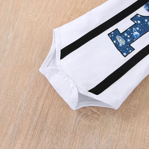 Vista 7 de vivifayee Conjunto de pantalones y tirantes para bebé niño de un primer cumpleaños