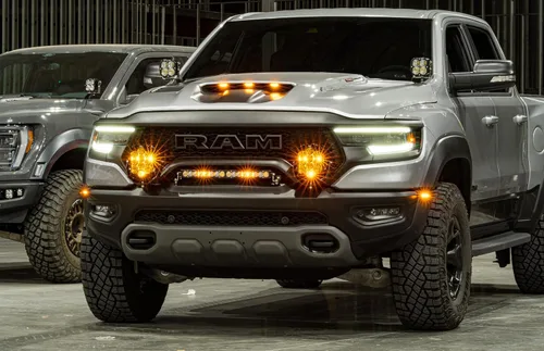 Vista 3 de Baja Designs LP9 Pro Kit de luces LED para parachoques Dodge Ram 1500 Rebel; camión 1500 TRX (conducción/combinado; transparente)