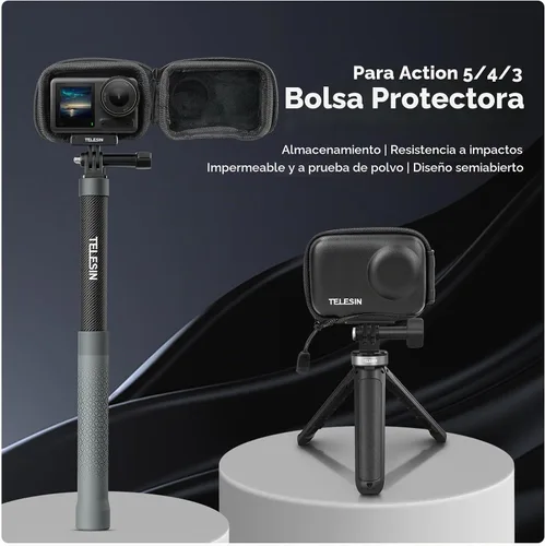 Vista 2 de TELESIN Mini estuche protector de lente para DJI Action 5 Pro Action 4 Action 3 Insta 360 Ace Insta360 Ace Ace Pro Accesorios, Mini bolsa protectora