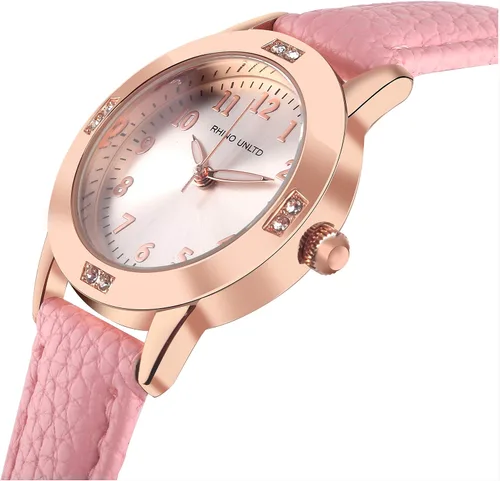 Vista 6 de Women's Leather Band Quartz Movement Waterproof Business Classic Analog Watch with Genuine Leather Stainless Steel Band Elegant Ladies Watch