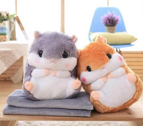 Vista 3 de YunNasi Almohada de peluche con manta de 19.7 pulgadas, color azul