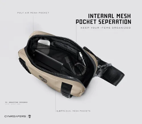Vista 5 de Gymreapers Bolsos cruzados pequeños de viaje para hombres y mujeres con bolsillo oculto, riñonera cruzada impermeable para hombres con cinturón