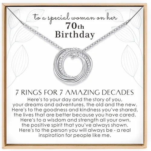 Vista 22 de Regalos de cumpleaños para mujer, collar de plata de ley 30, 40, 50, 60, 70, 80, 90, cumpleaños, 3, 4, 5, 6, 7, 8, 9, joyería de la década de 30