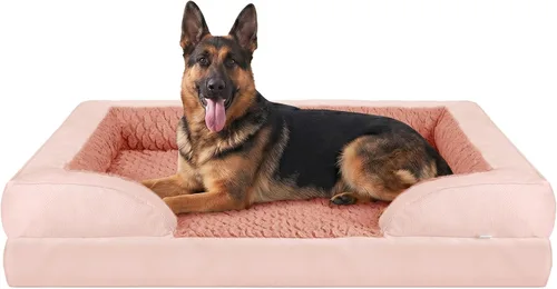 Vista 61 de L Plus - Cama ortopédica para perros grandes, sofá lavable para perros con espuma para huevos, forro impermeable y parte inferior antideslizante
