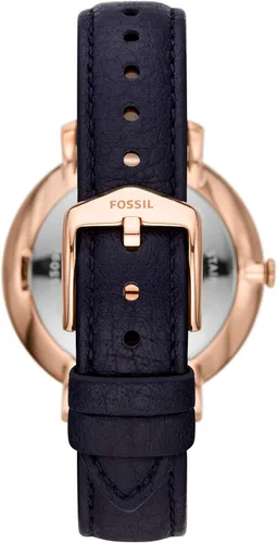 Vista 3 de Fossil Reloj Jacqueline de cuarzo de acero inoxidable y cuero para mujer, Jacqueline ES5207 - Reloj de 3 manecillas