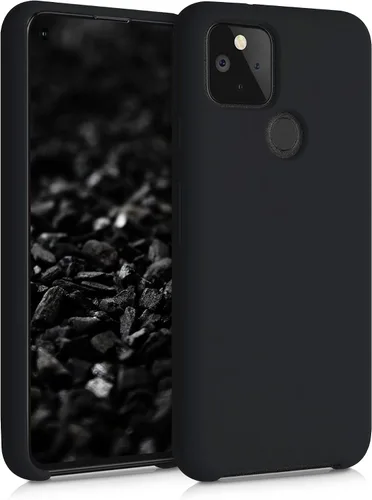 Vista 13 de kwmobile Funda compatible con Google Pixel 5 - Funda de silicona TPU con acabado suave - Blue Reef