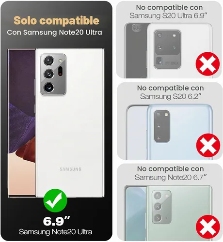 Vista 2 de Dexnor Funda para Samsung Galaxy Note 20 Ultra 5G, [Protector de pantalla y soporte integrados] Protección de grado militar resistente a prueba