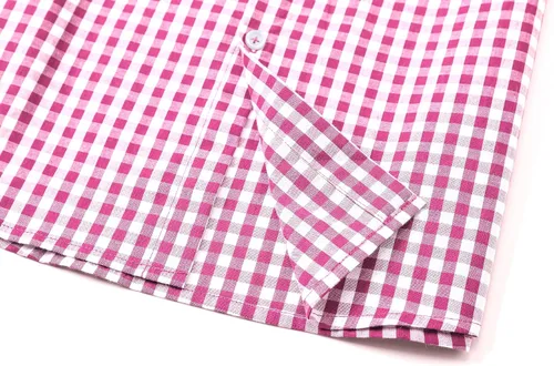 Vista 6 de Cromoncent Camisa casual de manga corta con botones a cuadros de búfalo para hombre