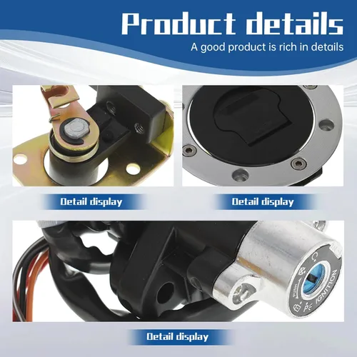 Vista 4 de WFLNHB Tapa Cubierta del Interruptor de Encendido Cerradura del Asiento Llave de Repuesto para Suzuki GSX600 1998-2006 GSX750 1998-2006 GSXR600