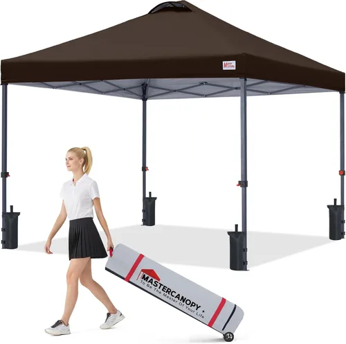 Vista 25 de MASTERCANOPY Tienda de campaña desplegable duradera de 8 x 8 con bolsa Blanco