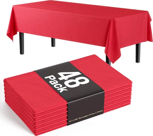 Vista 35 de Exquisite Mantel rectangular negro de 54 x 108 pulgadas, paquete de 48