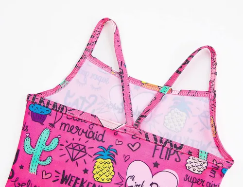 Vista 3 de Trajes de baño de una pieza para niñas, multicolor, para verano, playa, para niños de 2 a 10 años