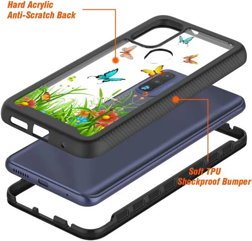 Vista 7 de Funda transparente a prueba de golpes para Motorola Moto G Pure (6.5", 2021) [mariposa]