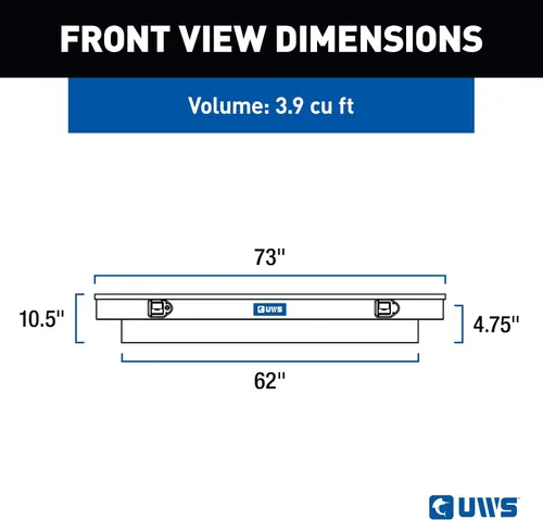 Vista 3 de UWS EC10662 Caja de herramientas delgada de aluminio de pared pesada de 72 pulgadas, tapa RigidCore