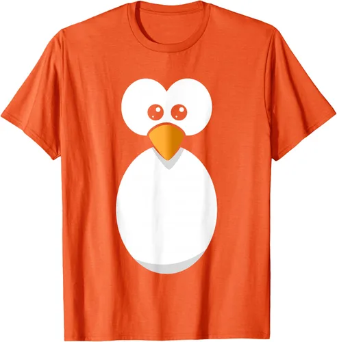 Vista 89 de Camiseta divertida con diseño de cara de pingüino o disfraz fácil, color negro, talla S