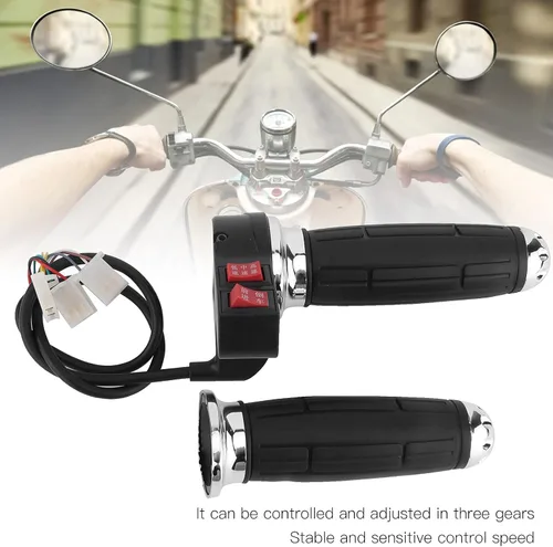 Vista 3 de Empuñadura del acelerador, 1 par de 3 controles de velocidad de 0.866 in para scooter eléctrico de alambre de acelerador para motocicleta