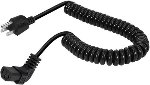 Vista 6 de Cable de alimentación en espiral hembra de 3 clavijas, cable de alimentación de CA de 3 clavijas, cable de alimentación de 8.2 ft/8 pies, 18 AWG