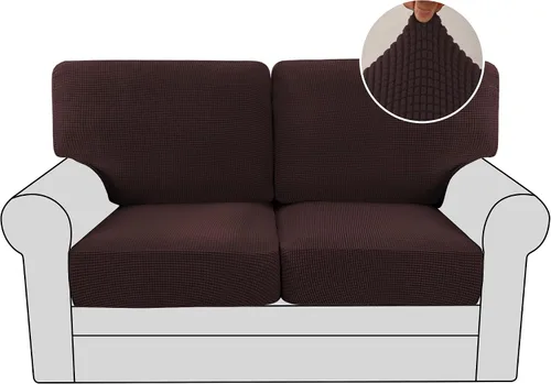 Vista 63 de H.VERSAILTEX Fundas elásticas para sillas de varias piezas, fundas para cojines ajustables para asiento y respaldo